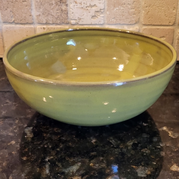 Seagrove North Carolina Olive Green Pottery Bowl - Picture 2 of 15